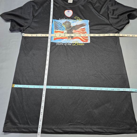 Disabled Veterans Black Tee Shirt NEW Flag Eagle Graphic Print Men Size L Cotton - Picture 6 of 8